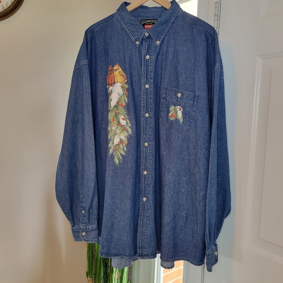Wrangler Cardinal Printed Lightweight 100% Cotton Button Up,‎ Size 3XL - Picture 1 of 10